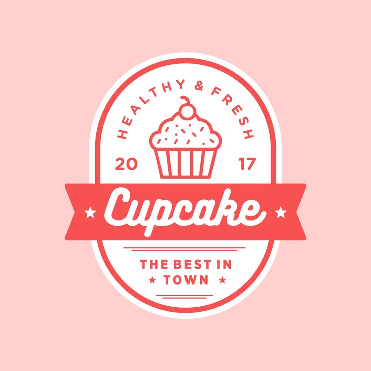 Vecteur logo de design vintage vector cupcake