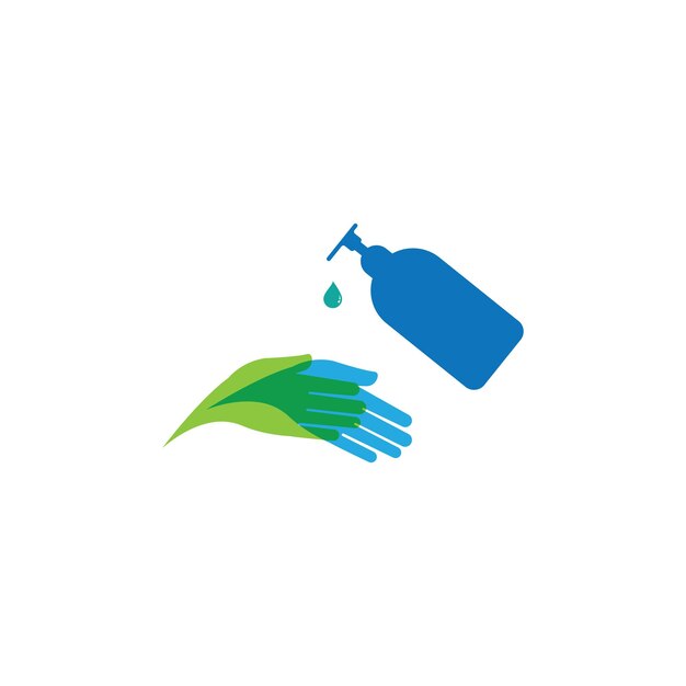 Logo De Désinfectant Pour Les Mains Et Illustration Vectorielle D'icône