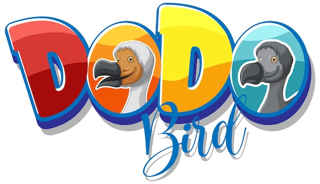 Vecteur logo de dessin animé animal d'extinction d'oiseau dodo