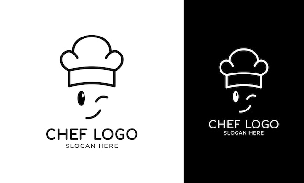 Logo De Dessin Animé De Chef Avec Une Expression Mignonne Ou Délicieuse