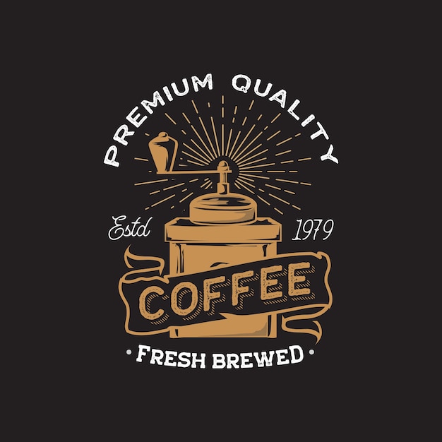 Logo De Dessin à La Main Rétro Café Et Café