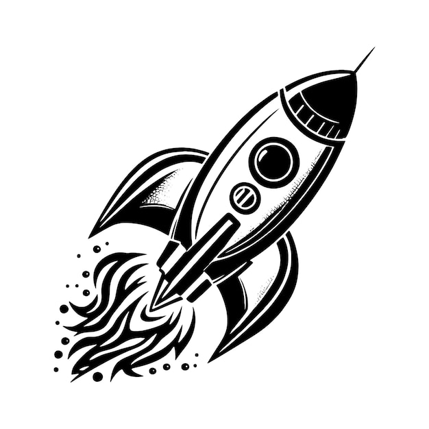 Logo dessiné à la main de fusée