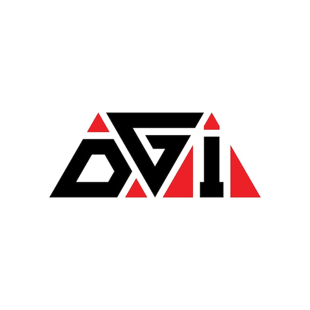 Vecteur le logo dgi est un triangle en forme de triangle, un monogramme, un modèle de logo vectoriel en couleur rouge, un logo triangulaire, un logo simple, élégant et luxueux.