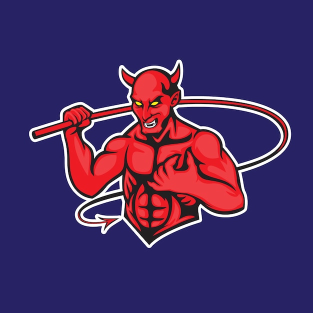 Logo Diable Rouge Conception Esport Jeu En Ligne Pour Joueur