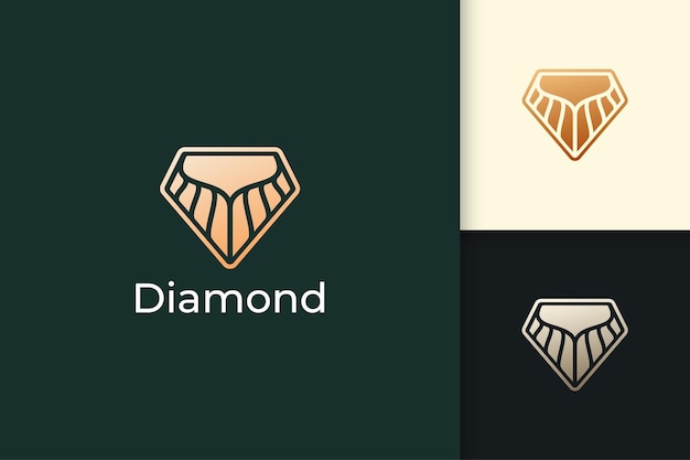 Le Logo De Diamant Ou De Gemme Dans Le Luxe Et La Classe Représentent Des Bijoux Ou Du Cristal