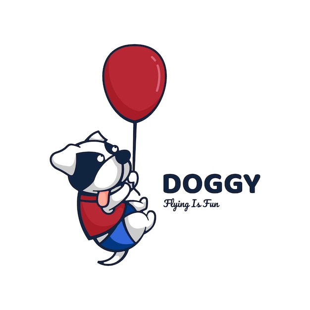 Logo Doggy Style De Dessin Animé Mignon.