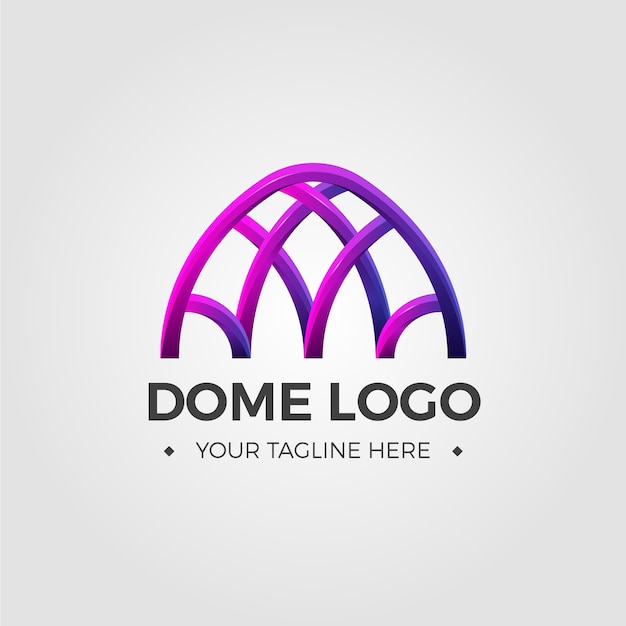 Logo dôme dégradé avec slogan