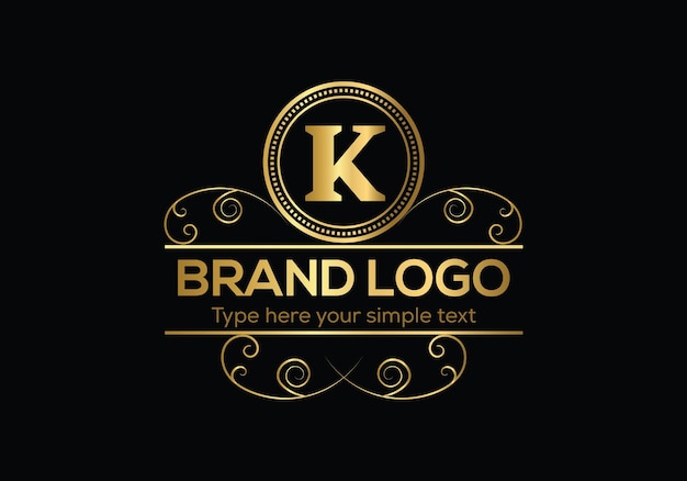Vecteur un logo doré qui dit logo k