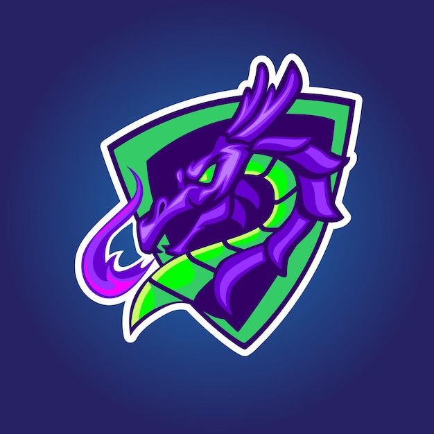 Vecteur logo dragon gaming pour logo esport gamer