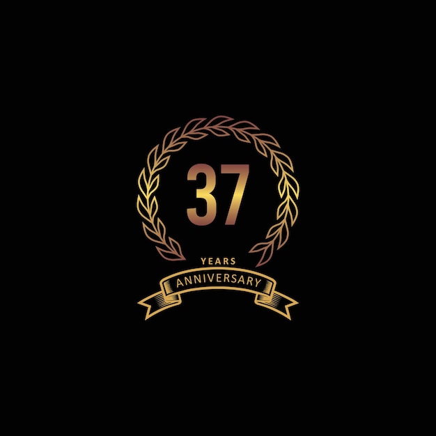 Logo Du 37e Anniversaire Avec Fond Doré Et Noir