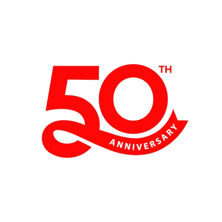 Vecteur logo du 50e anniversaire dans un concept minimal moderne modèle d'icône du 50e anniversary étiquette de timbre