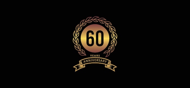 Logo Du 60e Anniversaire Avec Fond Doré Et Noir