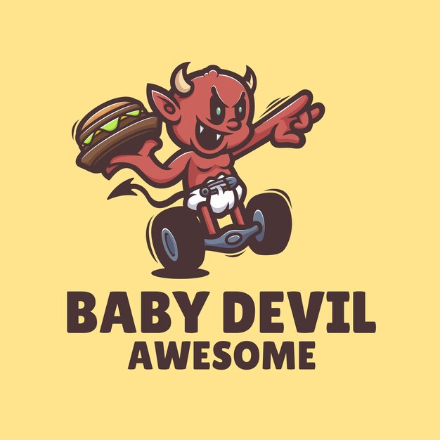 Vecteur le logo du bébé diable