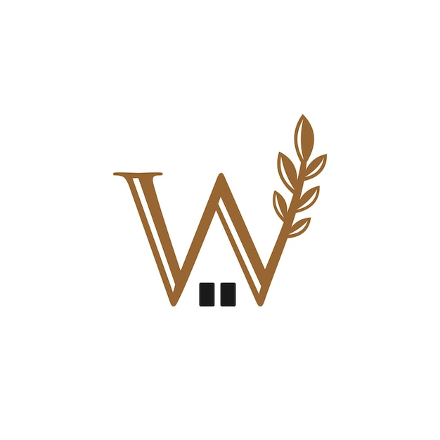 Vecteur logo du blé avec la lettre w concept concept de maison