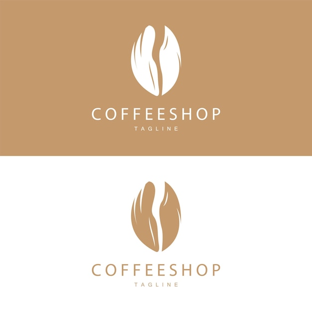 Logo Du Café Design Vectoriel Du Grain De Café Noir Boisson Symbole Simple Modèle D'illustration