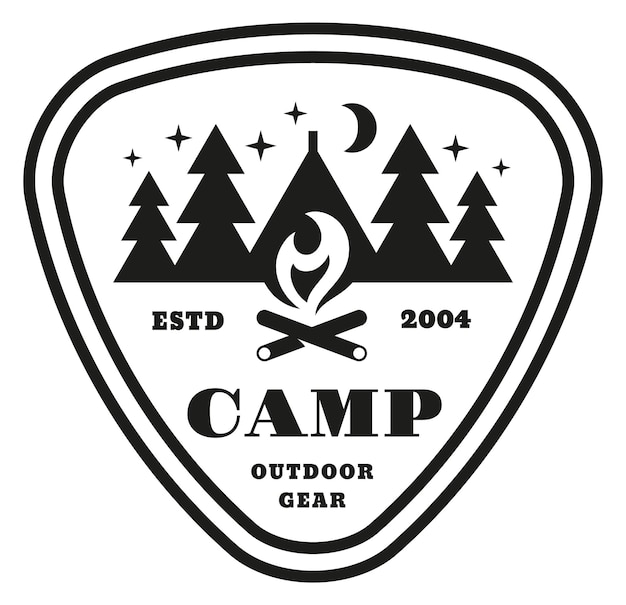 Vecteur logo du camp emblème du club de tourisme de la forêt-noire