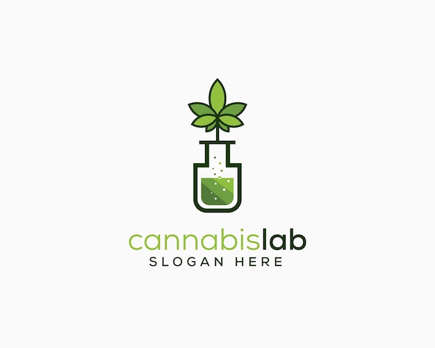 Le logo du cannabis, l'icône vectorielle, le modèle de conception de l'illustration du logo de la marijuana médicale