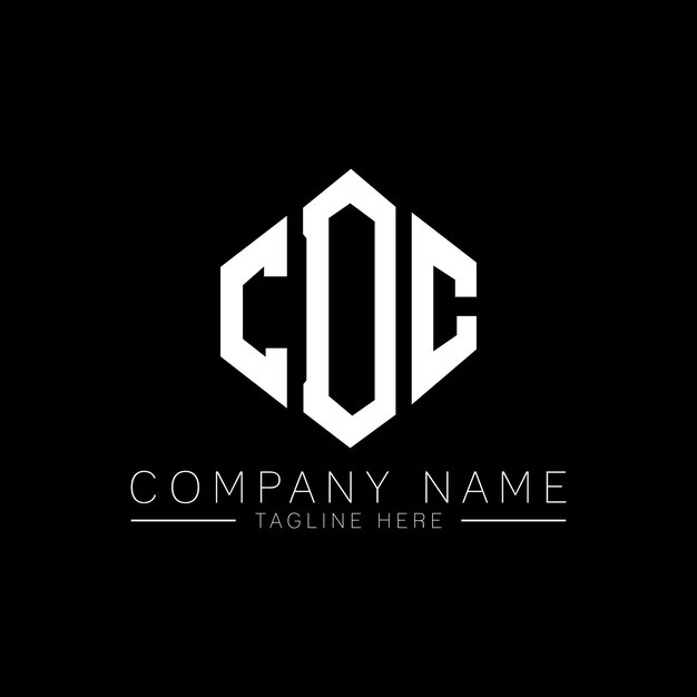 Vecteur le logo du cdc est en forme de polygone, de cube et d'hexagone, avec des couleurs blanches et noires, un monogramme, un logo d'entreprise et un logo immobilier.
