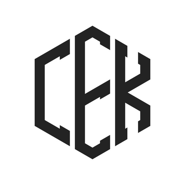 Logo du CEK Design Lettres initiales Monogramme du CEK Logo en forme d'hexagone