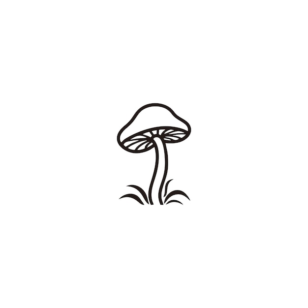 Logo Du Champignon Silhouette Du Champignon Illustration Vectorielle Du Champignon Conception Du Symbole De Consommation Alimentaire