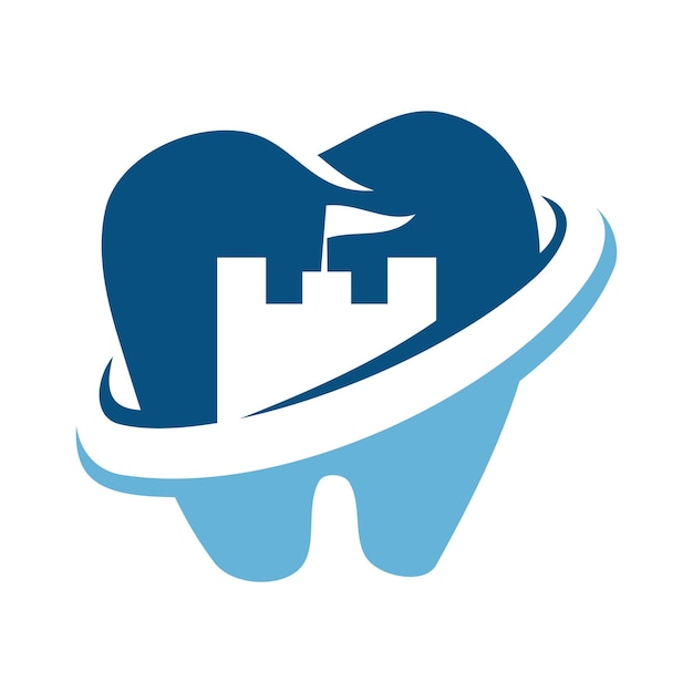 Logo Du Château Dentaire Icône Illustration Identité De La Marque
