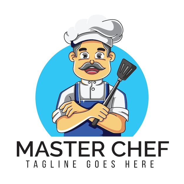 Vecteur logo du chef de dessin animé