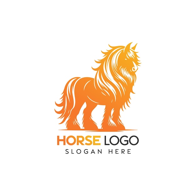 Le logo du cheval majestueux en gradient orange à des fins de marque