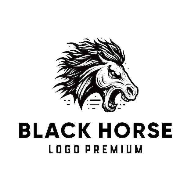 Vecteur le logo du cheval noir