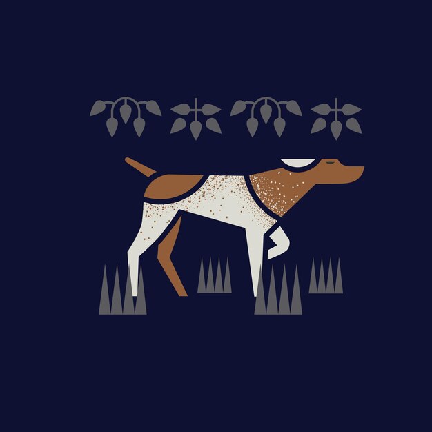 Vecteur le logo du chien de chasse est un clipart minimal.