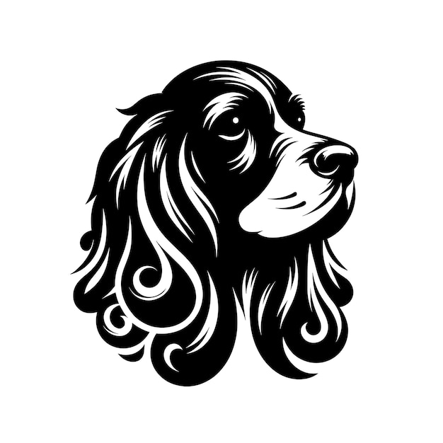 Vecteur le logo du chien monochrome à l'aboiement silencieux est libéré