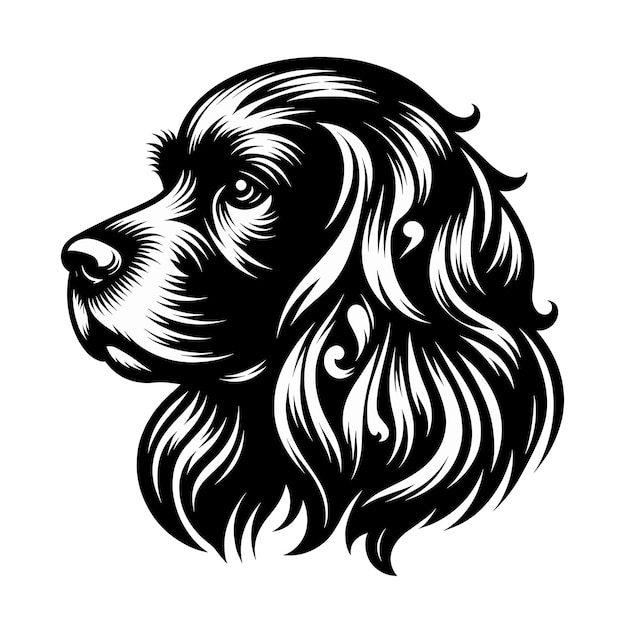 Le Logo Du Chien Monochrome à L'aboiement Silencieux Est Libéré