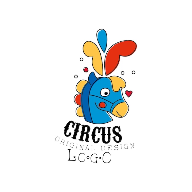 Logo Du Cirque Logo De Conception Originale Emblème Pour Parc D'attractions Fête De Fête Modèle Créatif D'affiches De Flyear Couverture Bannière Invitation Vecteur Illustration Isolée Sur Un Fond Blanc