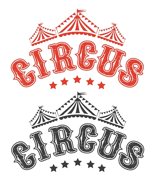Logo Du Cirque Set Vectoriel Isolé Sur Fond Blanc