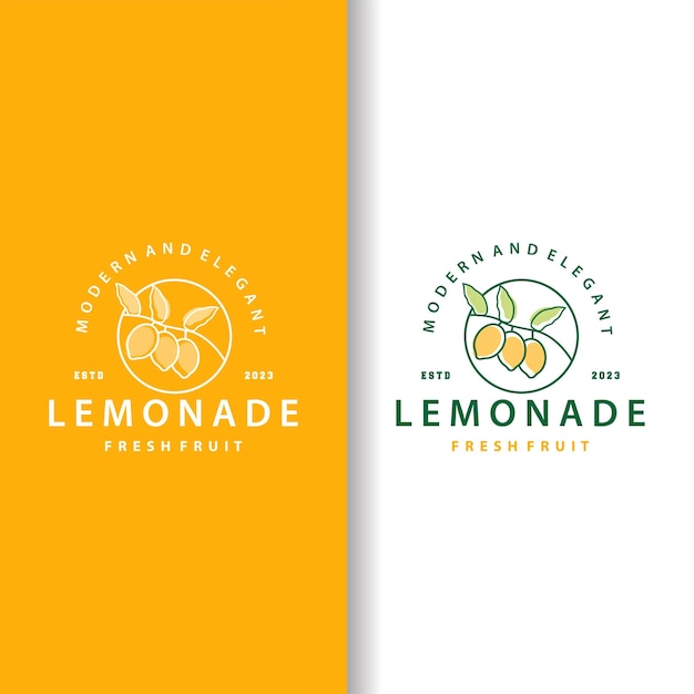 Logo Du Citron Et Du Jus De Citron Frais Conception D'illustration Pour Une Plantation De Luxe élégante Et Minimaliste