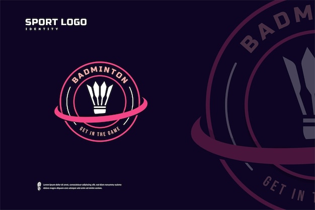 Logo du club de badminton Modèle d'emblèmes de tournoi de badminton, création vectorielle d'insigne d'équipe sportive
