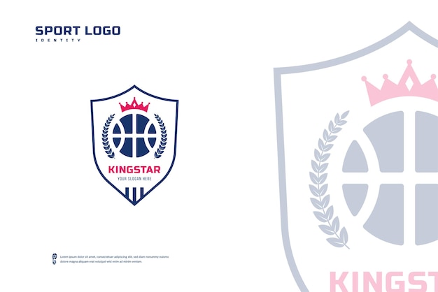 Logo du club de basket-ball Modèle d'emblèmes de tournoi de basket-ball Conception de vecteur d'insigne d'équipe sportive