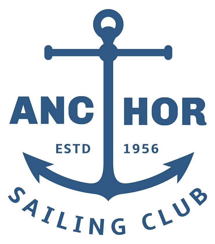 Vecteur logo du club de voile avec l'emblème de l'ancre insigne nautique
