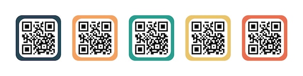logo du code QR Scanner du modèle de code QR dans le style plat Vector