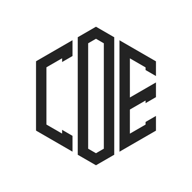 Logo du COE Design Lettres initiales Monogramme du COE Logo en forme d'hexagone
