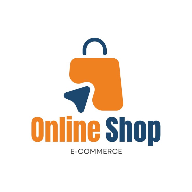 Vecteur logo du commerce électronique de la boutique en ligne