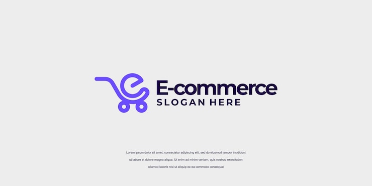Vecteur le logo du commerce électronique, la lettre e, le logo du magasin