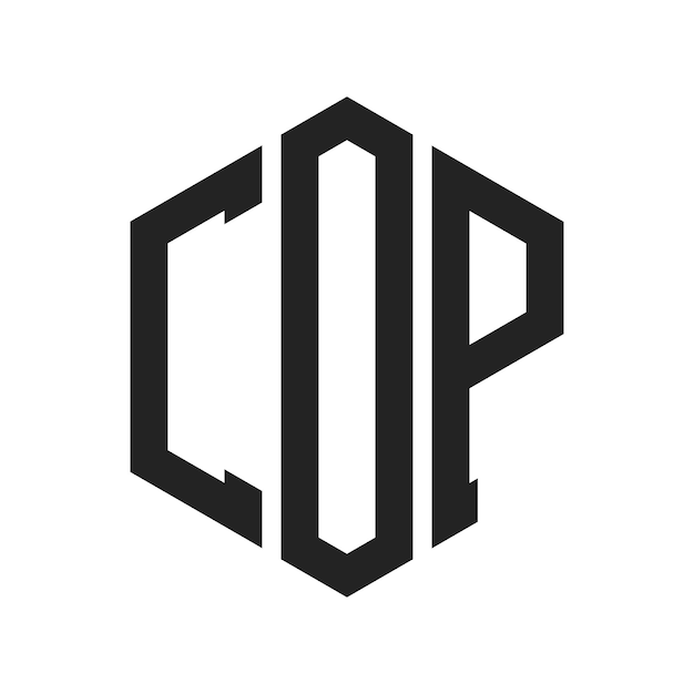 Le logo du COP est constitué d'une lettre initiale, d'un monogramme et d'une forme hexagonale.