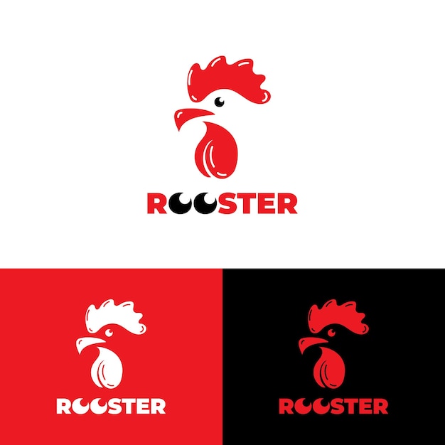 Logo Du Coq En Rouge Et Noir