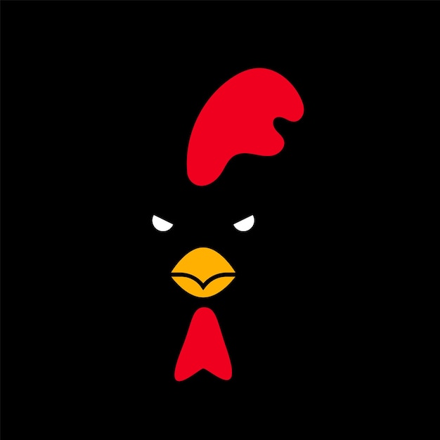 Logo Du Coq En Rouge Et Noir