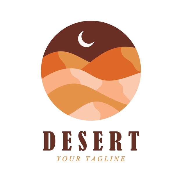 Logo Du Désert Créatif Avec Modèle De Slogan