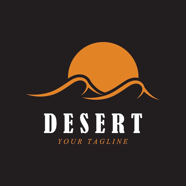Vecteur logo du désert créatif avec modèle de slogan