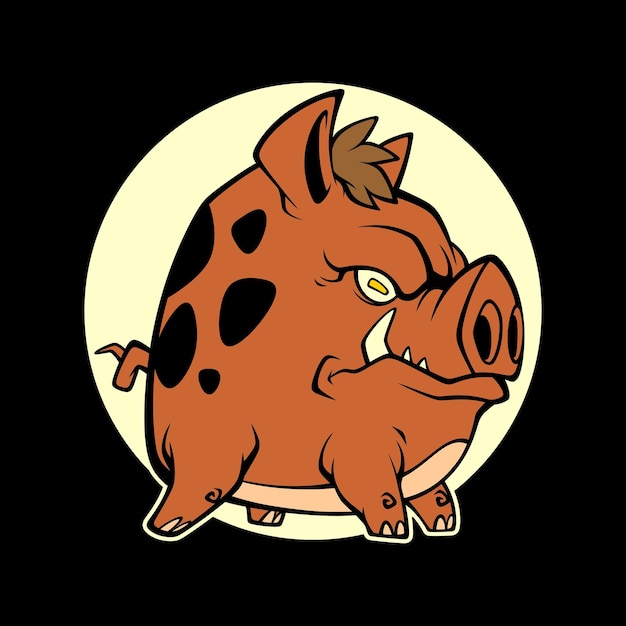 Logo Du Dessin Animé Du Cochon En Colère