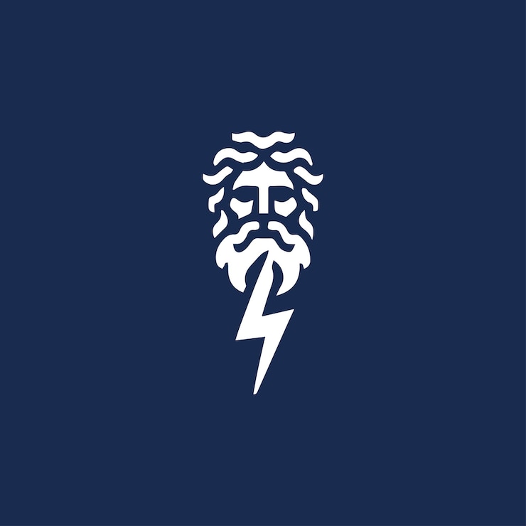 Vecteur le logo du dieu de la foudre zeus