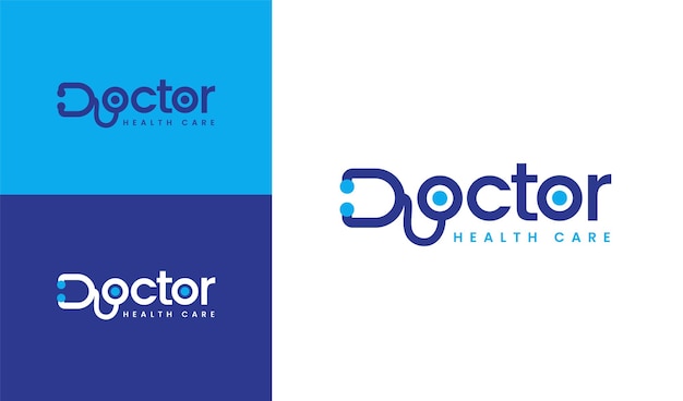 Logo Du Docteur Bleu Ou Modèle De Logo Du Logo Dr