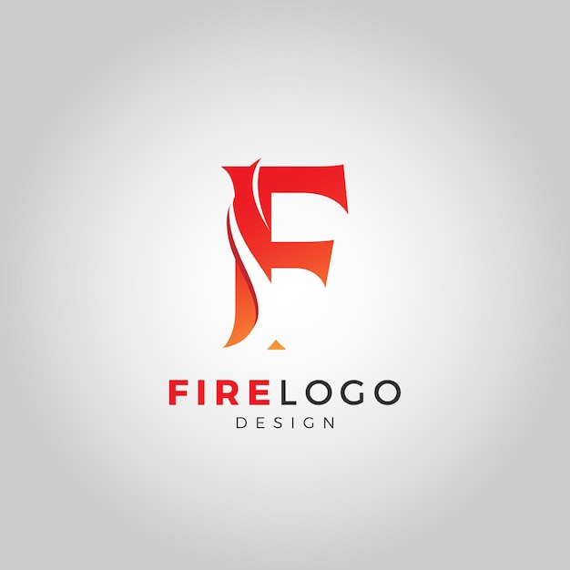 Vecteur logo du feu avec la lettre f